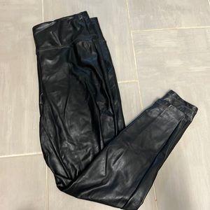 Black leather athleta leggings